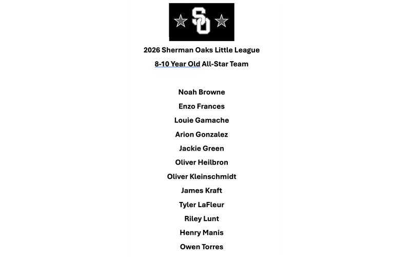 Congrats to our 2026 SOLL 8-10 Year Old All Stars!