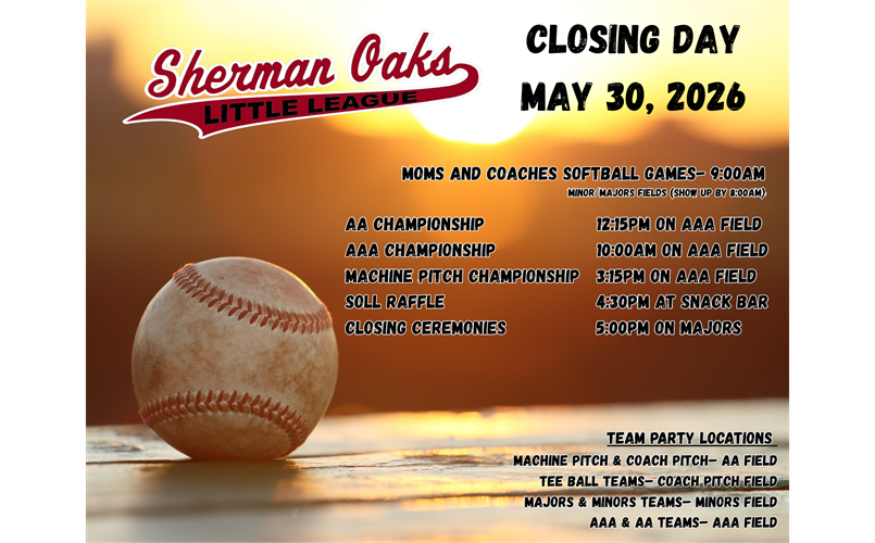 Closing Day Information